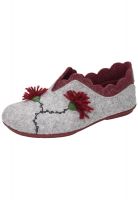 Pölking Hausschuh grau-rot